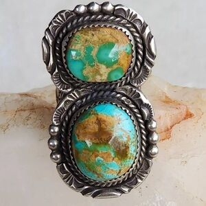 Navajo Charles Willie Royston Turquoise Sterling Silver Ring